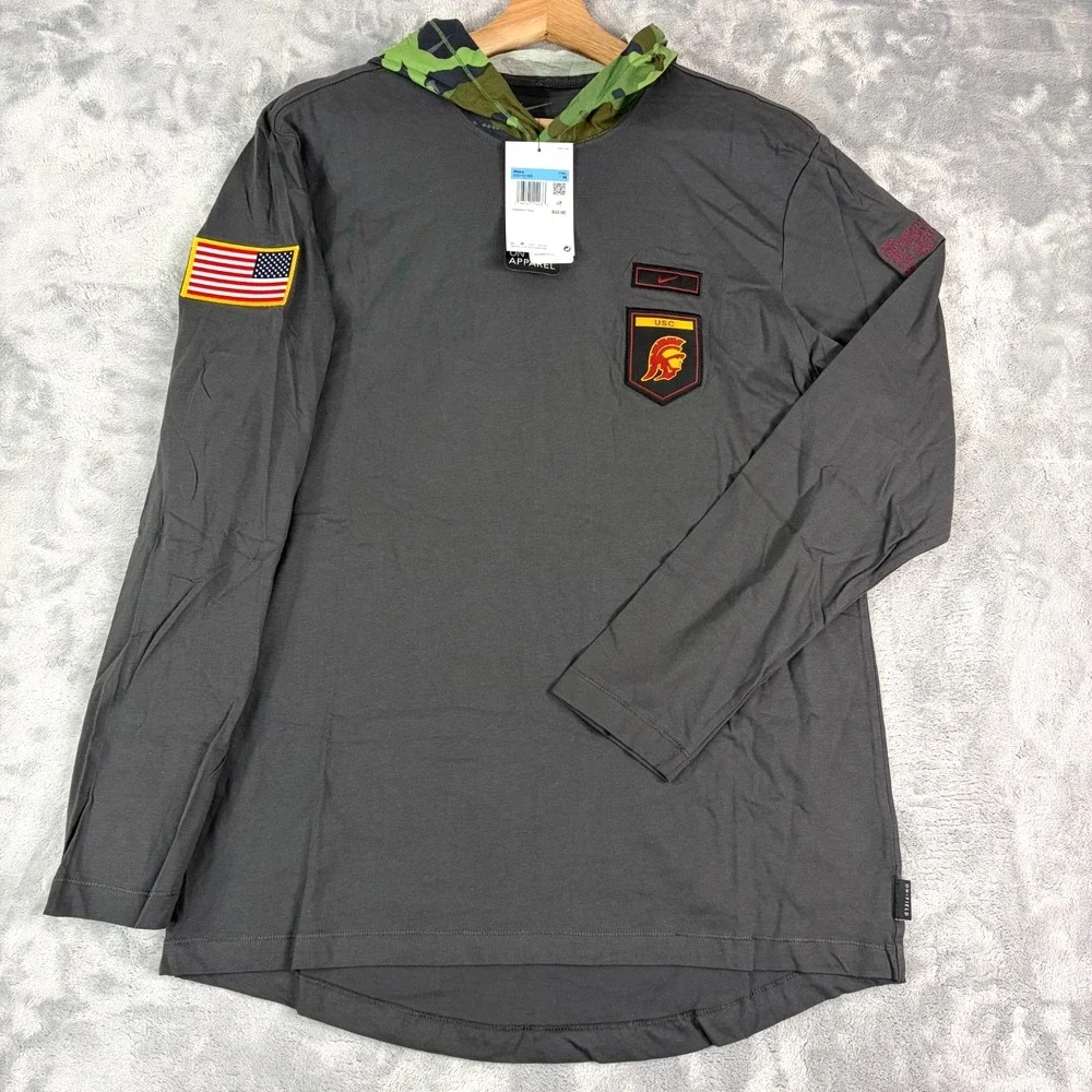 Nike USC Trojans Men's Medium Military Appreciation Light Hoodie Long Sleeve NWT